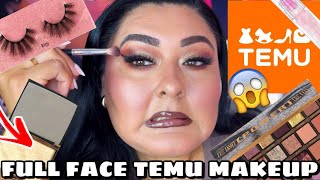 FULL FACE TEMU MAKEUP  EVERYTHING UNDER 500 PT11 [upl. by Eilyw]