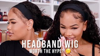 I Tried A HEADBAND WIG and Im SHOOK NO LACE ZERO ADHESIVE NEEDED  JuliaHair  Arnellarmon [upl. by Ludmilla]