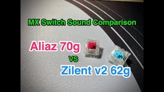 Aliaz 70g vs Zilent v2 62g keyboard switch sound test on KBD67 [upl. by Nahraf]