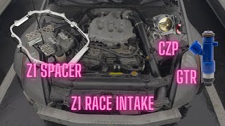 350z PORTED PLENUMS PLENUM SPACERS RACE INTAKE GTR INJECTORS BIG THROTTLE and MORE [upl. by Htiderem]