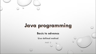 User defined method  class 9  java basic to advance  java tutorial for beginners [upl. by Toffic]