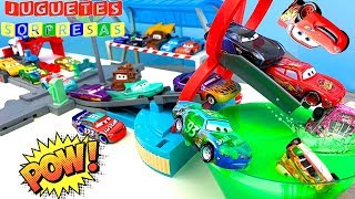 DISNEY CARS RETO CON SLIME JUMP amp RACE FLOS V8 [upl. by Ecirtac]