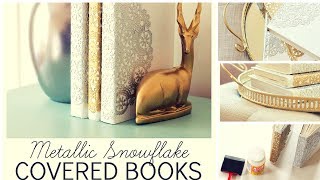 DIY DollarTree Doilies Decor GLAM PAINTED Dollartree BOOKS DECORATIONS Christmas Decor Ideas [upl. by Eisenhart]