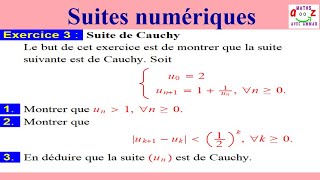 Suites de Cauchy Exercice corrigé Analyse 1 [upl. by Sirovaj]