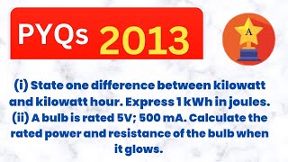 i State one difference between kilowatt and kilowatt hour Express 1 kWh in joulesclass10 [upl. by Terrye]