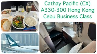 Cathay Pacific Hong Kong Cebu Regional Short Haul A330300 Lie Flat Business Class Seat FULL REVIEW [upl. by Aniwde169]