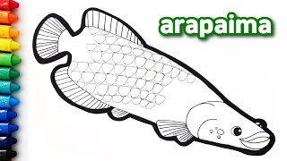 바다탐험대 옥토넛 피라루쿠를 그려보자Let’s draw and paint arapaima the Octonauts색칠놀이baba 아랏지 [upl. by Blakely]