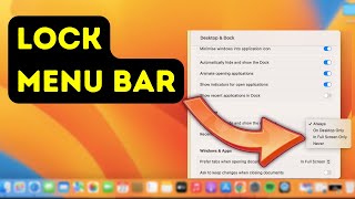 How to Lock Menu Bar in Macbook Air Pro or iMac [upl. by Eimaral855]