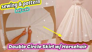 🧵 How to Make a Double Circular Skirt × Umbrella Skirt Cutting × falda circular × sewing tutorial [upl. by Skipper247]