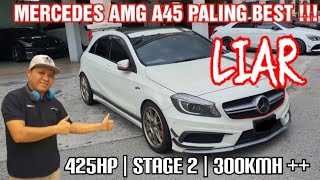 425HP MERCEDES AMG A45  STAGE 2  300KMH   LAJU GILER [upl. by Helfant]