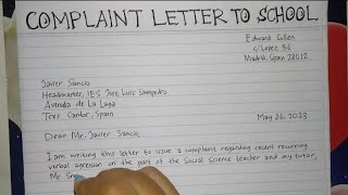 How to Write A Complaint Letter to School Step by Step  Writing Practices [upl. by Orual113]