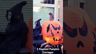 2 Haunted Pumpkin Carriages Halloween Inflatables halloweeninflatables pumpkincarriage haunted [upl. by Neenaej]