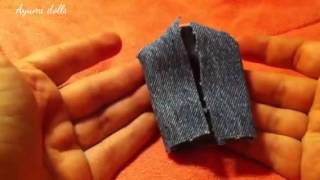 ☛Tutoriel chemise en jeans sans manche Pour pullip☚ [upl. by Adnorehs]