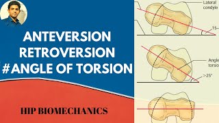 Anterversionamp Retroversion Angle of torsionhip biomechanics [upl. by Saffren271]