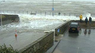 West Kirby Storm surge December 5th 2013  Salisbury Avenue turns into a river [upl. by Olemrac]