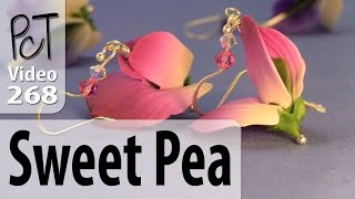 Polymer Clay Sweet Pea Flower Earrings Tutorial Intro Vol051 [upl. by Epillihp]