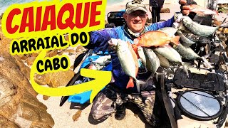 MAR ALTO e MUITO PEIXE na PESCARIA de CAIAQUE em ARRAIAL DO CABO kayakfishing kayak caiaqueiro [upl. by Eunice]