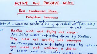 Active and passive voice past continuous Negative sentences [upl. by Banna]