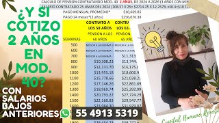 Y si cotizo 2 años en mod 40 Con salarios bajos anteriores [upl. by Ayhtin729]