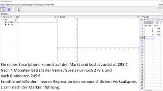 Lineare Regression mit GeoGebra Kurzanleitung  Mathe allein zu Haus [upl. by Mosera]