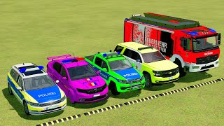 TRANSPORTING PIXAR CARS amp FRUITS WITH COLORED amp JOHN DEERE vs CLAAS vs TRACTORS  BeamNGdrive 962 [upl. by Wilkens]