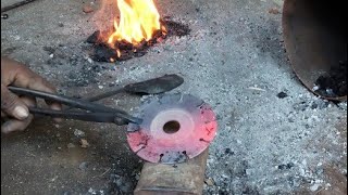 how to make silver handle knife from a blade cutter blacksmith [upl. by Moshell]