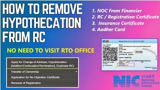 How to Remove Hypothecation from RC Online  Terminate Hypothecation  Remove loan from RC [upl. by Eniksre535]