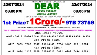 🔴 Evening 0800 PM Dear Nagaland State Live Lottery Result Today ll Date23072024 ll [upl. by Scharaga309]