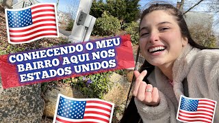 VLOG  Conhecendo o meu bairro aqui nos Estados Unidos 🇺🇸  Conversando em Inglês [upl. by Rozalin70]