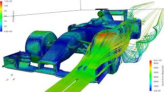 2016 F1 flow over front wing CFD simulation 4K [upl. by Arraek]