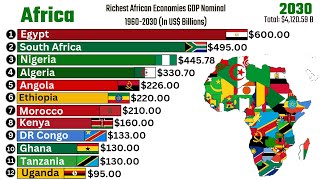 Richest Economies In Africa GDP Nominal SINCE 19602030 [upl. by Einial]