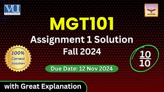 MGT101 Assignment 1 Solution 2024  MGT 101 Assignment Solution Fall 2024  VU MGT101 Assignment [upl. by Audi182]