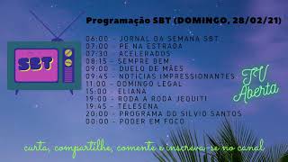 Programação SBT DOMINGO 28022021 [upl. by Jelene]