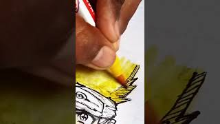 Colorful Anime  how to draw Naruto Uzumaki stepbystep using colored pencils shorts art anime [upl. by Ettolrahc]