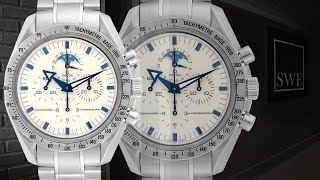 Omega Speedmaster MoonPhase Broad Arrow Watch 35752000  SwissWatchExpo 1 Minute Watch Review [upl. by Ffilc]