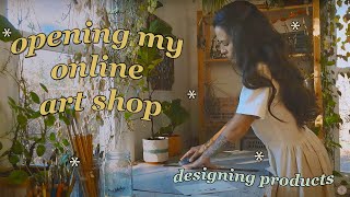 Getting ready for my shop update  designing products ✷ Autumn Art Vlog [upl. by Lehsar255]