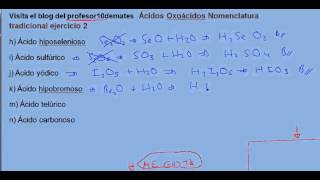 Formulación inorgánica 50 Ácidos Oxoácidos Nomenclatura tradicional ejercicio 2b [upl. by Thisbee]