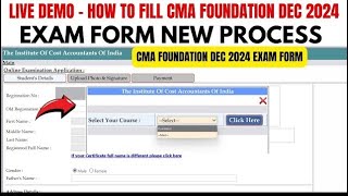 How to Fill CMA foundation December 2024 Exam Form  CMA Foundation December 2024 Exam Form process [upl. by Donalt341]