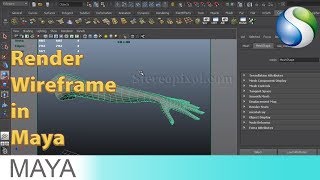 How to Render Wireframe in Maya Software Render [upl. by Epoillac]