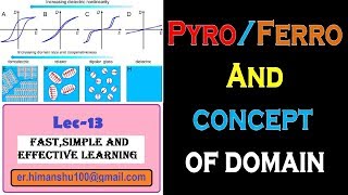 Lec13 PYROFERROElectric MaterialsDOMAIN ConceptDouble Curie TempMaterial Science for ESE [upl. by Adnamal19]