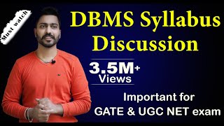 Lec1 DBMS Syllabus for GATE UGCNET NIELIT DSSSB etc Full DBMS for CollegeUniversity Students [upl. by Bolling862]