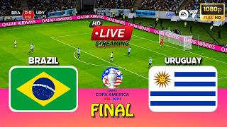 BRAZIL vs URUGUAY  Copa America 2024 Final  Live Football Match  PES 21 Simulation Gameplay [upl. by Derrek]