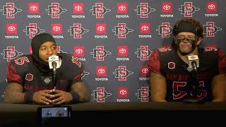 SDSU FOOTBALL PLAYERS MARQUEZ COOPER amp DJ HERMAN POST GAME AFTER NEW MEXICO [upl. by Affrica]