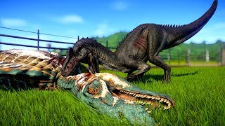 Allosaurus vs Spinosaurus Baryonyx Indoraptor T Rex Giganotosaurus  Dinosaurs Fighting [upl. by Dody]