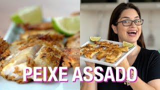 FilÃ© de Peixe Assado Simples  Receita para fazer com TilÃ¡pia ou Merluza [upl. by Feil497]