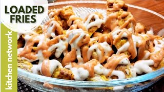 Cheese Loaded fries  Home made crispy fries  creamy chiken loaded fries at home [upl. by Alek]