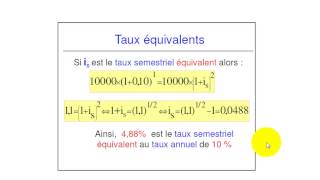 Math Financier 3 Les Taux Proportionnel équivalentMoyenne [upl. by Gillette302]