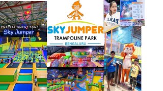 Sky jumper trampoline park Bangalore pricesbiggest trampoline park in Garuda Mall Bangalore [upl. by Ricoriki963]