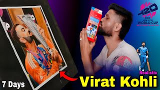 VIRAT KOHLI Kissing T20 World Cup Trophy Drawing  Honey Art Studio [upl. by Swithbart]