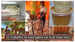 Facilitando o trabalho na RoçaMáquina para cortar PalmaGeladinho de cocoTempero para feijão [upl. by Nosiram]